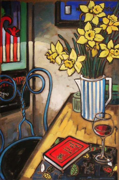 H-_Jonquilles_ 36_x24_#F5BB Artiste peintre fleurs