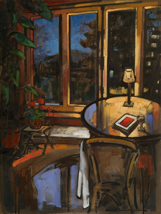 P-_Le soir_ 24_x18_#68AD Peintures modernes