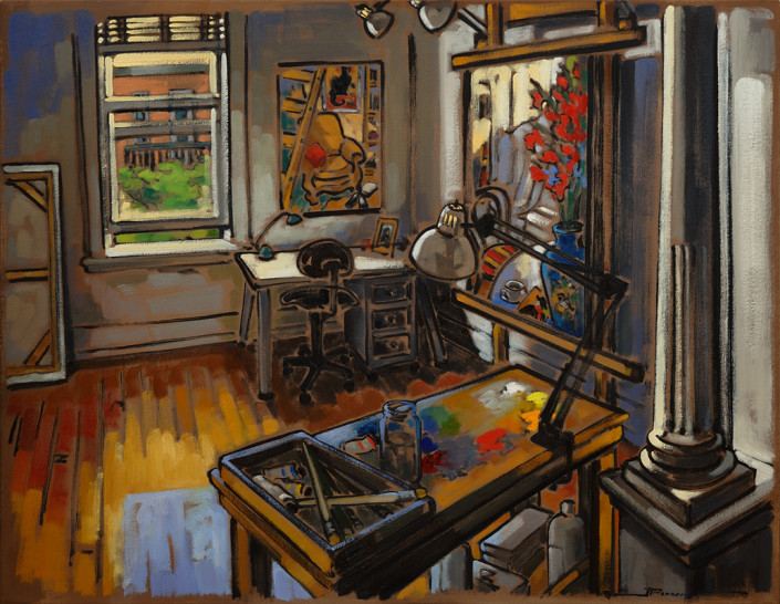 V-_L’atelier de l’appartement_ 36_x28_#F20E Tableaux peinture