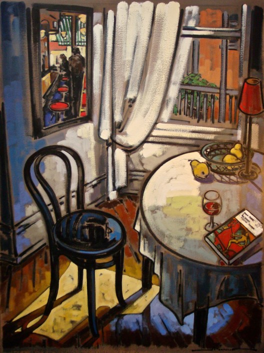 ZF-_Chaise de bistrot_#E859 Peintre québécois contemporain